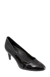 Trotters Babette Pump In Black Faux Patent Leather