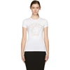 Versace Crystal Medusa Jersey T-shirt In Bianco Ottico