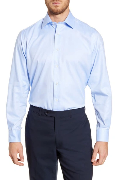 David Donahue Regular Fit Oxford Cotton Dress Shirt In Blue