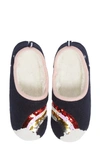 Joules Slippet Faux Fur Lined Slipper In Navy Rainbow