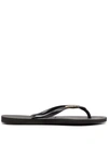 Havaianas Logo-embossed Rubber Flip-flops In Black