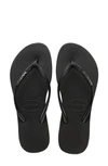 Havaianas Slim Sparkle Flip Flop In Black