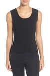 Ming Wang Mid-length Scoop Knit Tank In Black