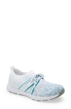 Traq By Alegria Alegria Qool Water Resistant Knit Sneaker In White Multi Leather