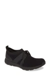 Traq By Alegria Alegria Qool Water Resistant Knit Sneaker In The Fuzz Black Fabric