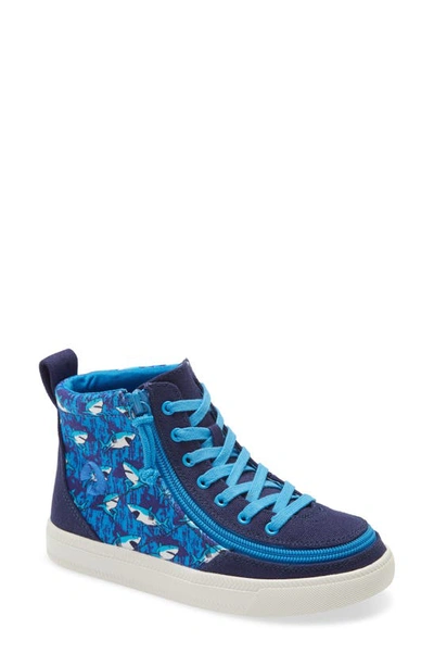 Billy Footwear Kids' Classic Hi-rise Sneaker In Blue Sharks
