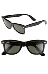 Ray Ban 'classic Wayfarer' 50mm Sunglasses In Black