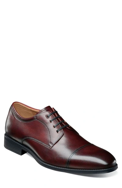 Florsheim Cardineli Cap Toe Derby In Burgundy Leather