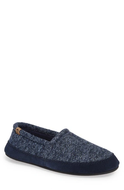 Acorn Moc Slipper In Navy Tweed