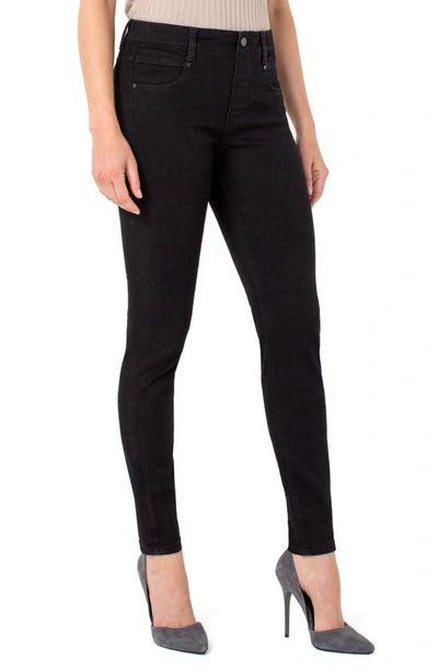 Liverpool Gia Glider Pull-on Skinny Jeans In Black Rinse