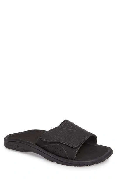 Olukai Nalu Slide Sandal In Black/ Black