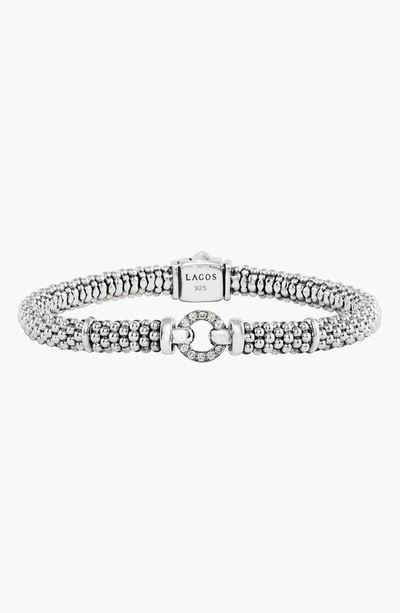 Lagos Enso Diamond Bracelet In White/silver