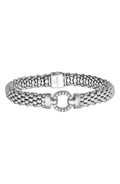 Lagos Enso Circle Game Diamond Caviar Rope Bracelet