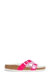 Birkenstock Yao Slide Sandal In Neon Pink Patent