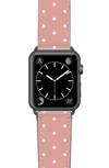 Casetify Polka Dots Saffiano Faux Leather Apple Watch Band In Pink/ White/ Space Grey