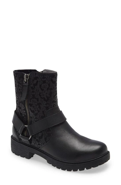 Alegria Water Resistant Boot In Goth Black Leather