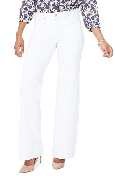Nydj Stretch Linen Blend Trousers In White