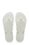 Havaianas 'slim Crystal Glamour' Flip Flop In White/ Metallic