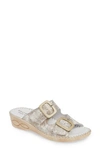 David Tate La Vida Slide Sandal In White Leather
