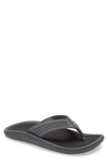 Olukai Ulele Flip Flop In Dark Shadow/ Black