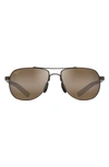 Maui Jim Guardrails 56mm Polarizedplus2® Aviator Sunglasses In Copper/ Brown/ Tan