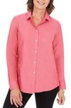 Foxcroft Dianna Non-iron Cotton Shirt In Wild Rose