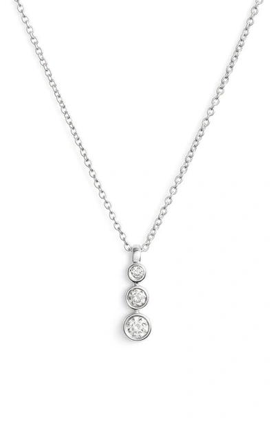 Dana Rebecca Designs Triple Bezel Diamond Pendant Necklace In White Gold