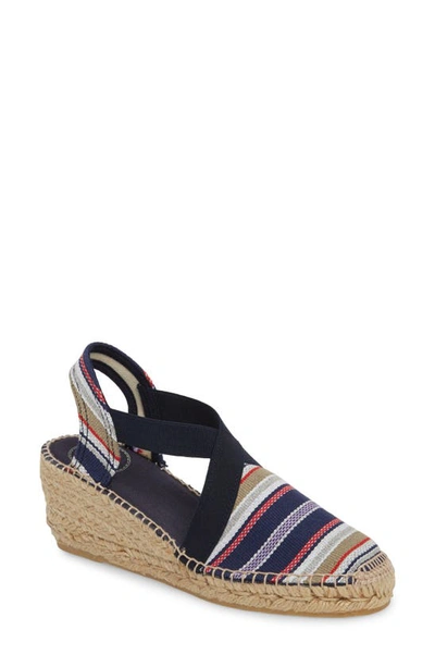 Toni Pons 'tarbes' Espadrille Wedge Sandal In Navy Fabric