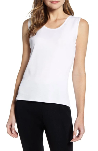 Ming Wang Plus Size Scoop Neck Knit Tank In White