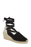 Toni Pons Valencia Wraparound Espadrille Wedge In Black Fabric