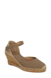 Toni Pons 'caldes' Linen Wedge Sandal In Taupe Fabric