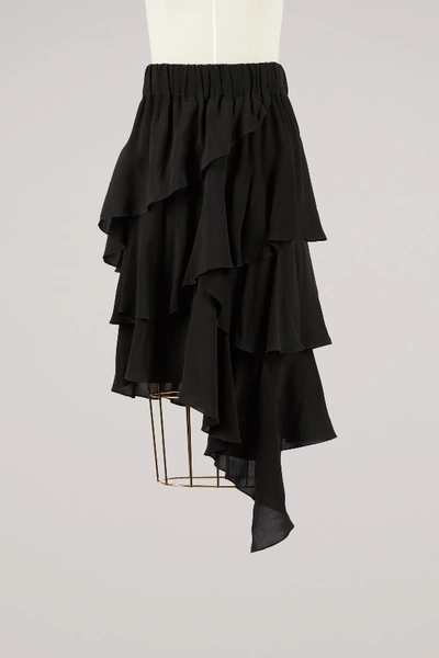 Isabel Marant Étoile Weez Asymmetric Layered Skirt, Black