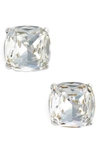 Kate Spade Small Stud Earrings In Clear Crystal/ Silver