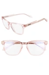 Quay Hardwire 54mm Blue Light Filtering Glasses In Pink