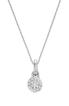 Monica Vinader Fiji Mini Diamond Button Pendant Charm In Silver/ Diamond