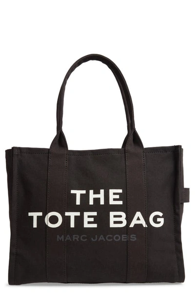 The Marc Jacobs Traveler Canvas Tote In Black