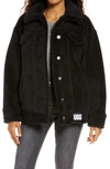 Ugg Frankie Faux Shearling Trucker Jacket In Black