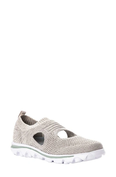 Propét Travelactiv Avid Slip-on Sneaker In Light Grey Fabric