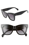 Celine Oversized Cat-eye Acetate Sunglasses In Black/gray