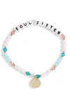 Little Words Project Soul Sister Beaded Stretch Bracelet In Multi/ White