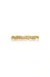Sethi Couture Diamond Twine Band Ring In Yellow Gold/ Diamond