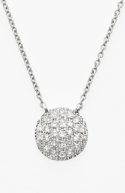 Dana Rebecca Designs 'lauren Joy' Diamond Disc Pendant Necklace In White Gold