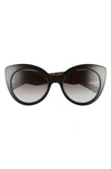 Ferragamo Classic 54mm Gradient Cat Eye Sunglasses In Black/ Grey Gradient