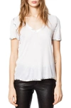 Zadig & Voltaire 'tino' Foil Accent Tee In Blanc