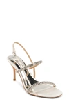 Badgley Mischka Women's Zane Strappy Embellished Sandals In White Satin