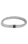 John Hardy Classic Chain 6.5mm Bracelet In Silver/ Black Sapphire