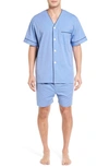 Majestic Cotton Short Pajamas In Blue