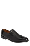 Mezlan Milani Cap Toe Slip-on In Black Leather/ Deerskin