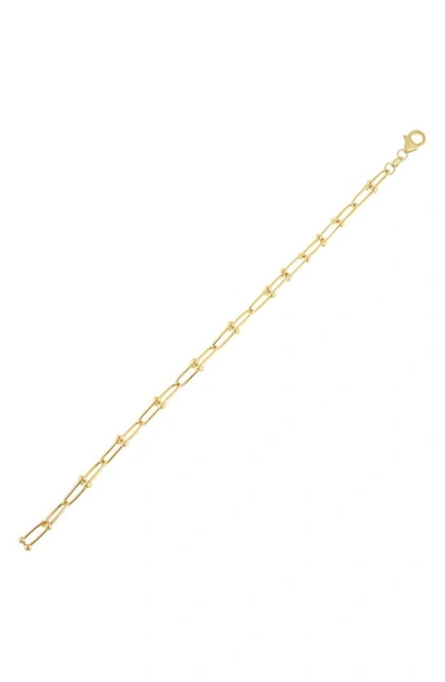 Adinas Jewels Thin U Link Chain Bracelet In Gold