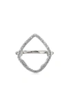 Monica Vinader Riva Hoop Diamond Ring In Silver